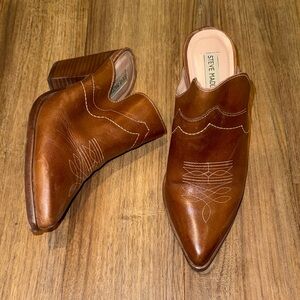 Steve Madden Tan Leather Mules